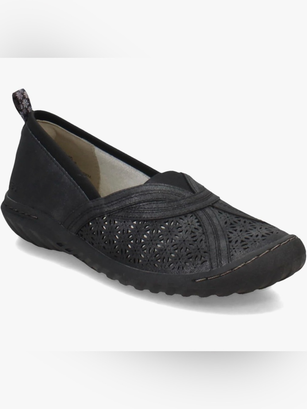 JBU Women's Florida Slip-On Flat Black Shimmer Casual Comfort US 10W